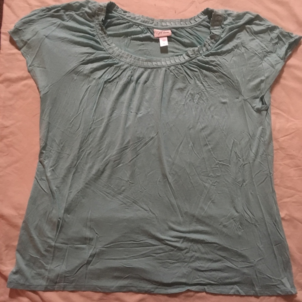 Light aqua blue blouse, size XL.